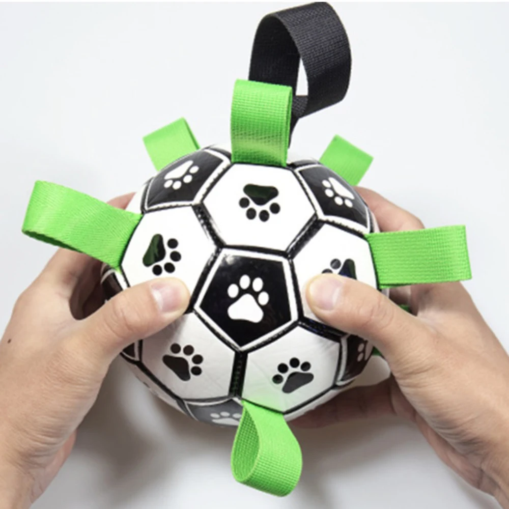 

1Pcs Dog Toy lovely Football Toys For Puppy Large Dogs Outdoor Training Interactive Pet Bite Chew Ball Toys Soccer And Inflator