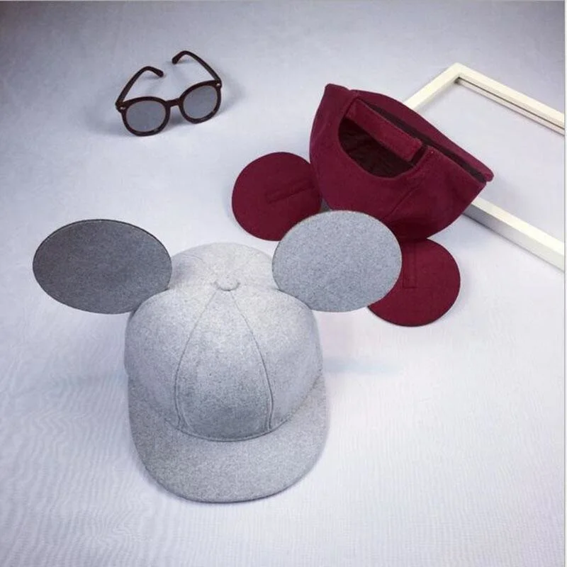Новинка 2019 милые зимние бейсболки с большими ушками из мультфильма шапка для