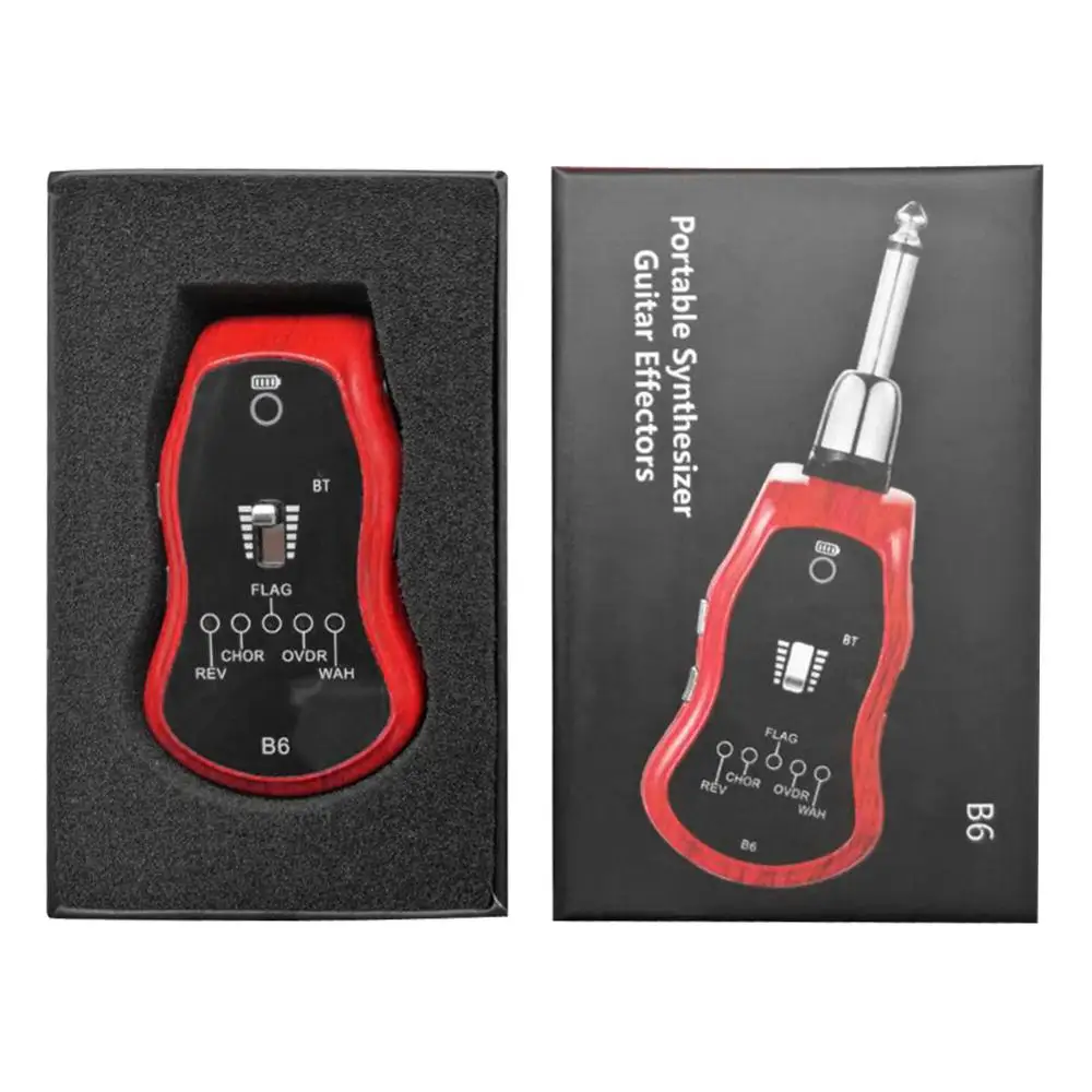

B6 Guitar Effect Portable 5 in 1 REV-VHOR-FLAG-OVDR-WAH Bluetooth Effect