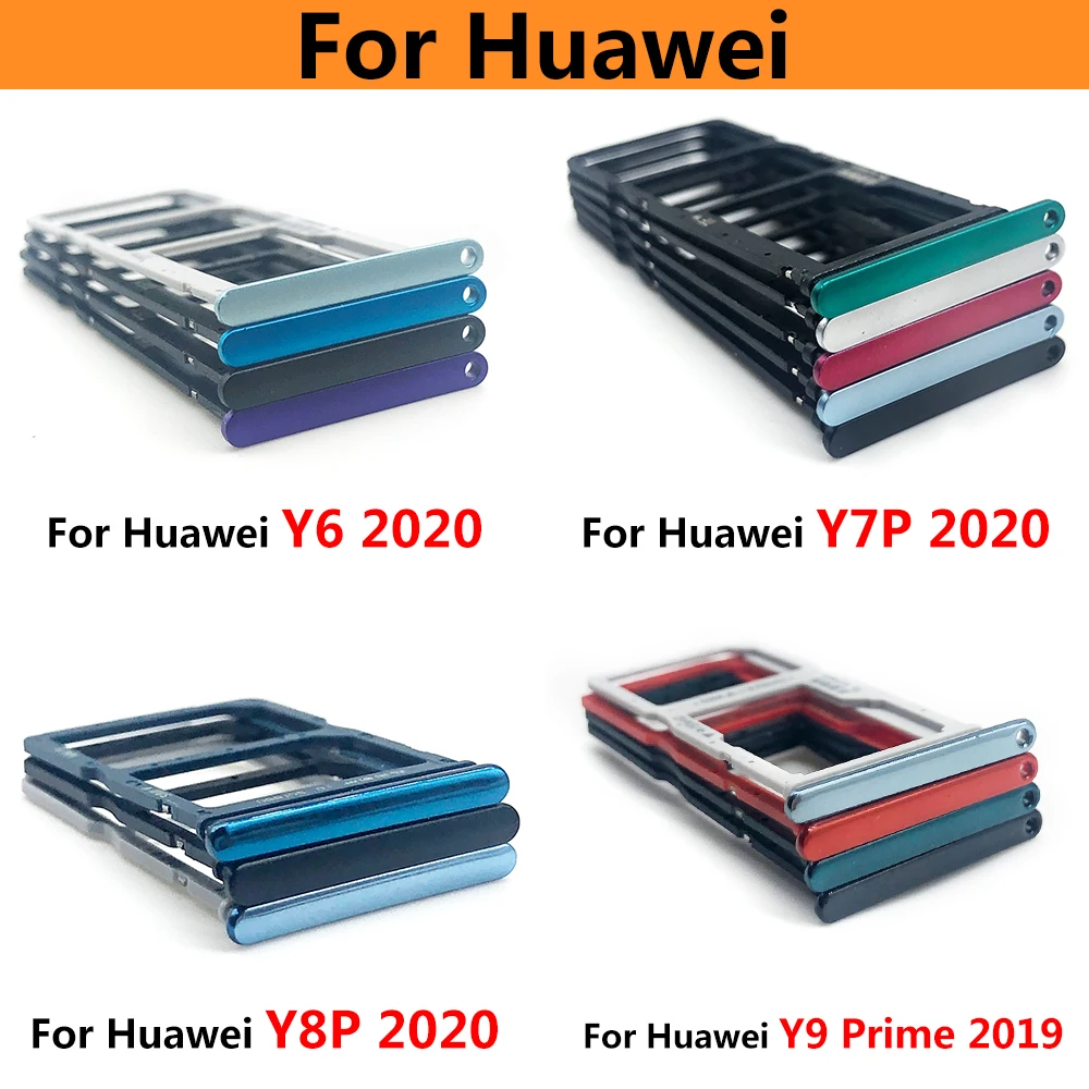 

10Pcs/Lot SIM Card Tray Slot Holder For Huawei Y6 Y7P Y8P Y9 Prime 2019 2020 SIM Card Tray Replacement Part