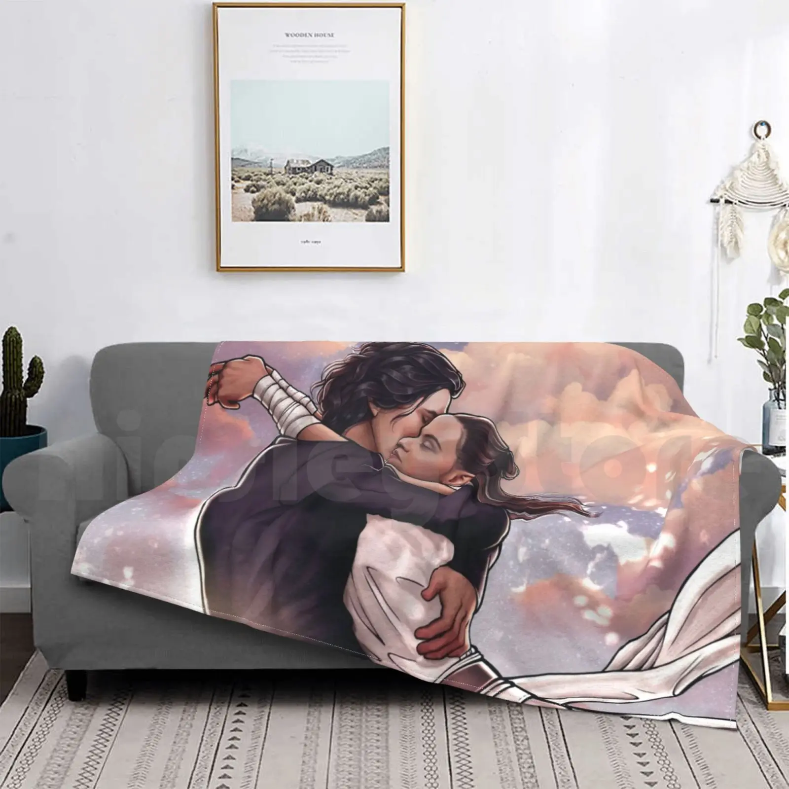 Одеяло Reylo до конца времени для дивана кровати путешествий Art Sunset Otp