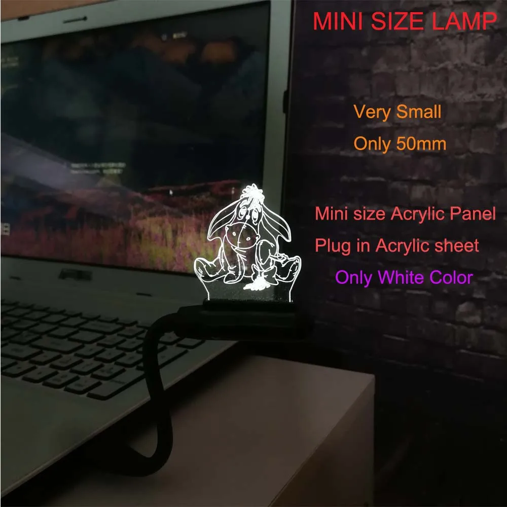 Мультфильм Eeyore POH Bear Friend 3D ночные светильники LED 7 цветов USB Детские игрушки огни