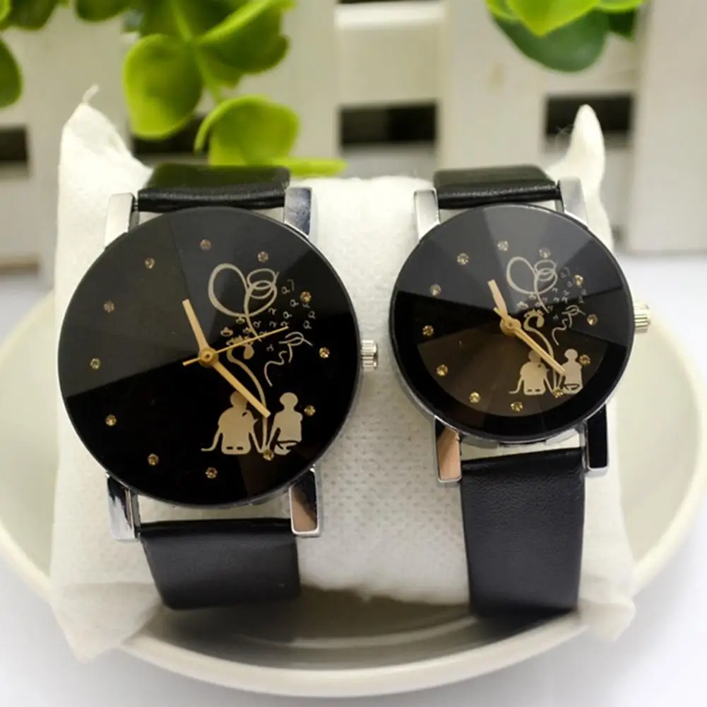 Топ Роскошные парные часы модные мужские женские со стразами с задней частью из