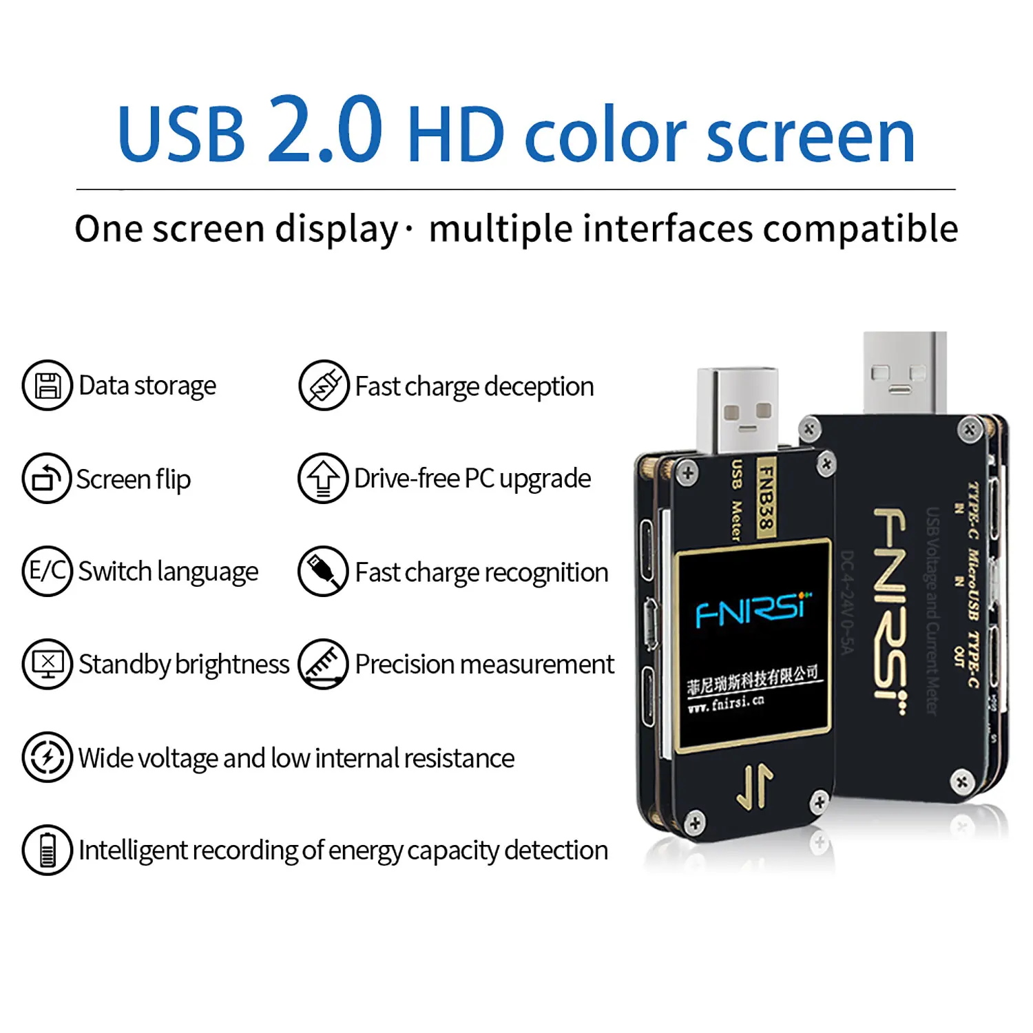 Тестер USB цифровой вольтметр Амперметр измеритель тока и напряжения QC4 + PD3.0 2 0 PPS