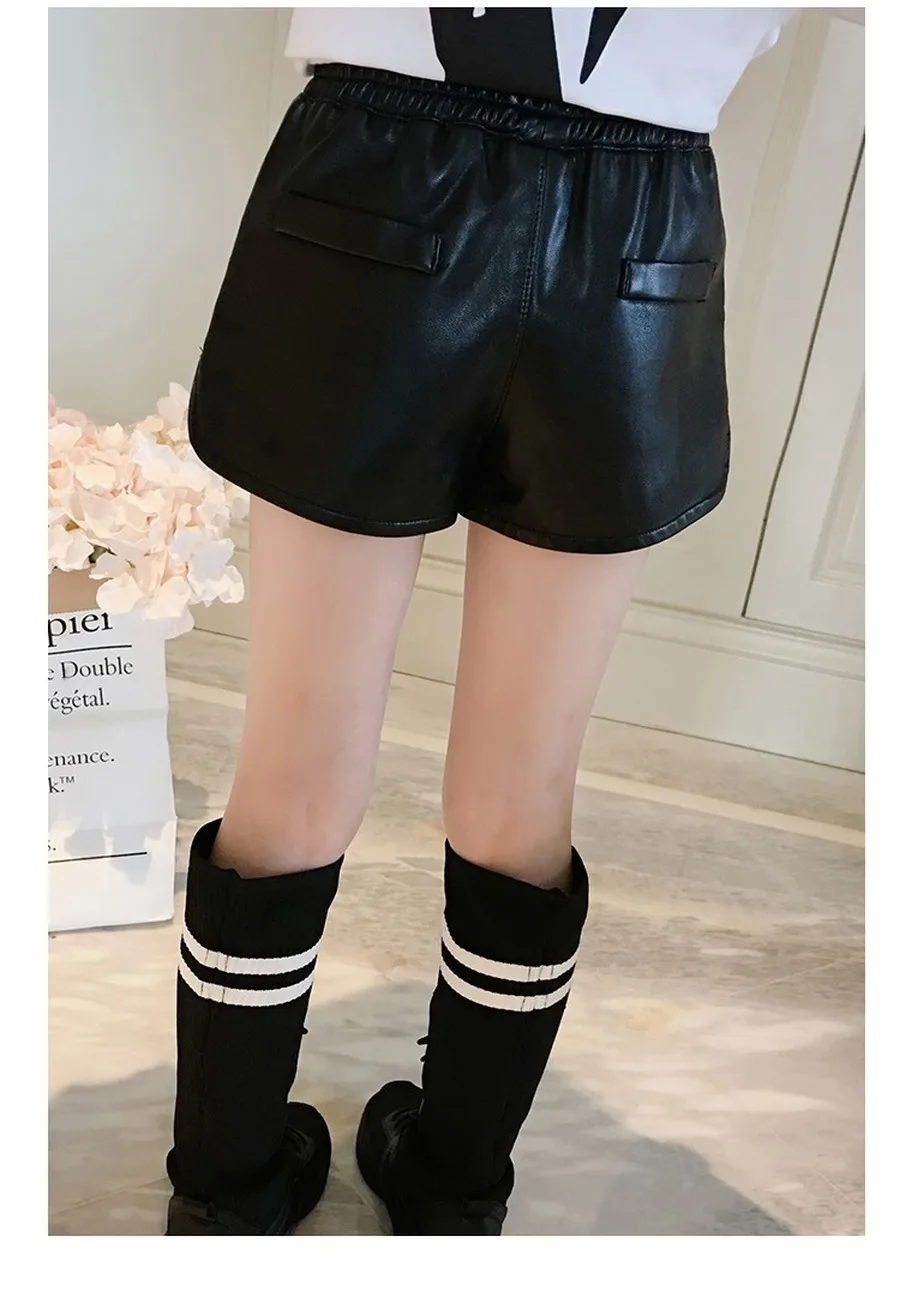 Шорты-Легинсы из ПУ кожи для девочек-подростков 100-160 см | Мать и ребенок