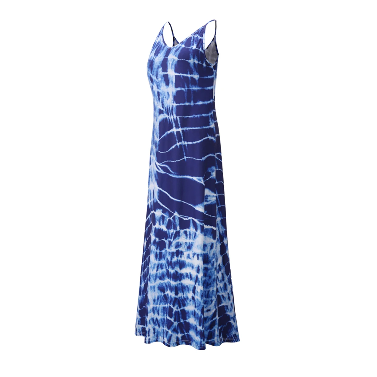 Женский свободный сарафан в стиле бохо с разноцветным принтом летняя одежда