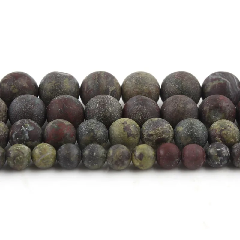 Dull Polish Matte Dragon Blood Stone Beads Round Loose Spacer for Jewelry Making DIY Charm Bracelet Necklace 15 inch | Украшения и