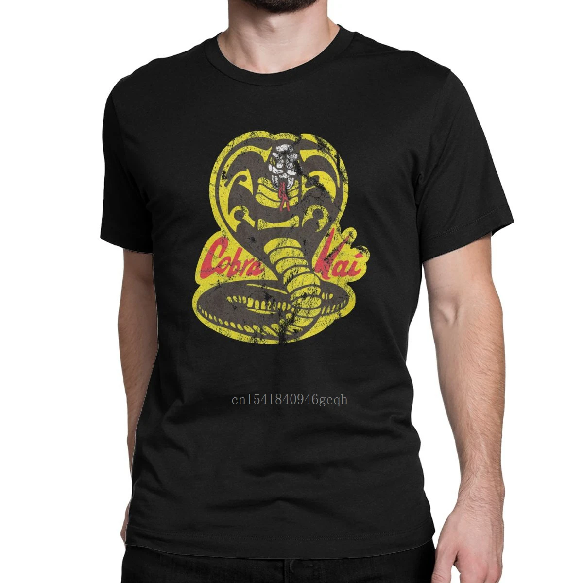 

Cobra Kai Men's T Shirt Martial Anime Hipster Tees Short Sleeve Crew Neck T-Shirts 100% Cotton Printed Tops