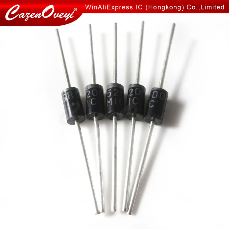 10pcs/lot SR5200 = SB5200 MBR5200 DO-27 In Stock