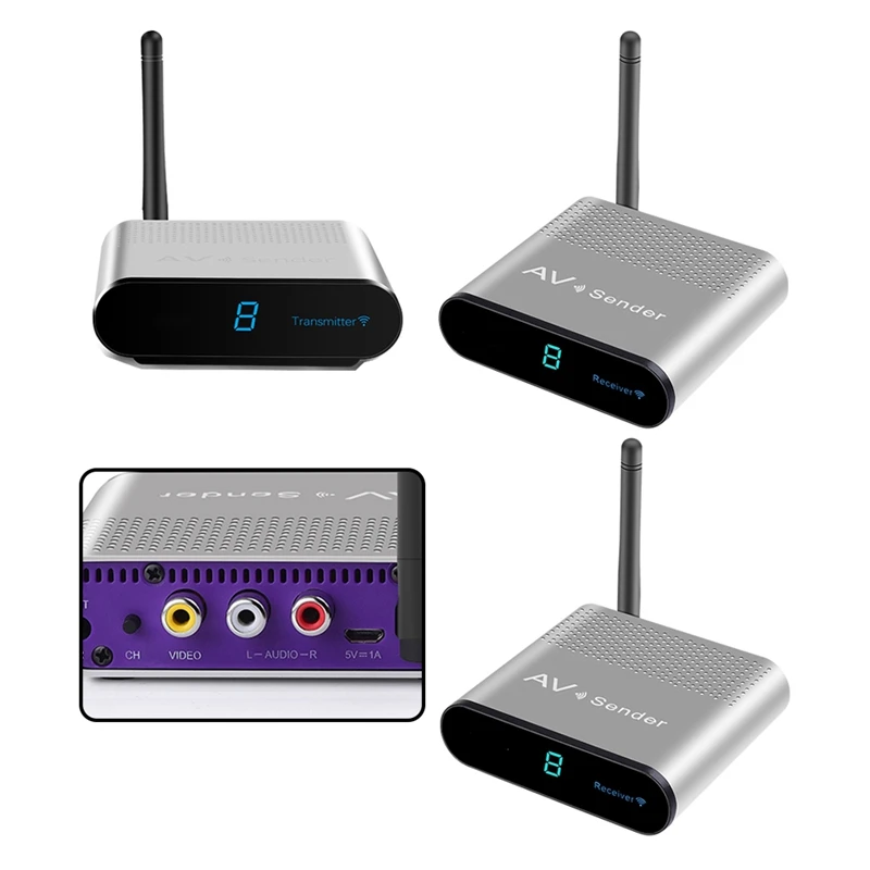 

AV530 Wireless Sharing Transmitter Receiver 8 Groups of 5.8 GHz Wireless Audio and Video TV 300M Signal Adapter