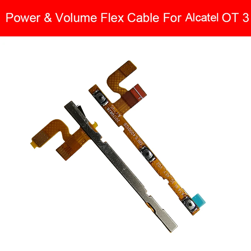 

Power & volume Flex cable For Alcatel OT 3 Audio Control connector side key Switch Button Connector flex Ribbon Replacement