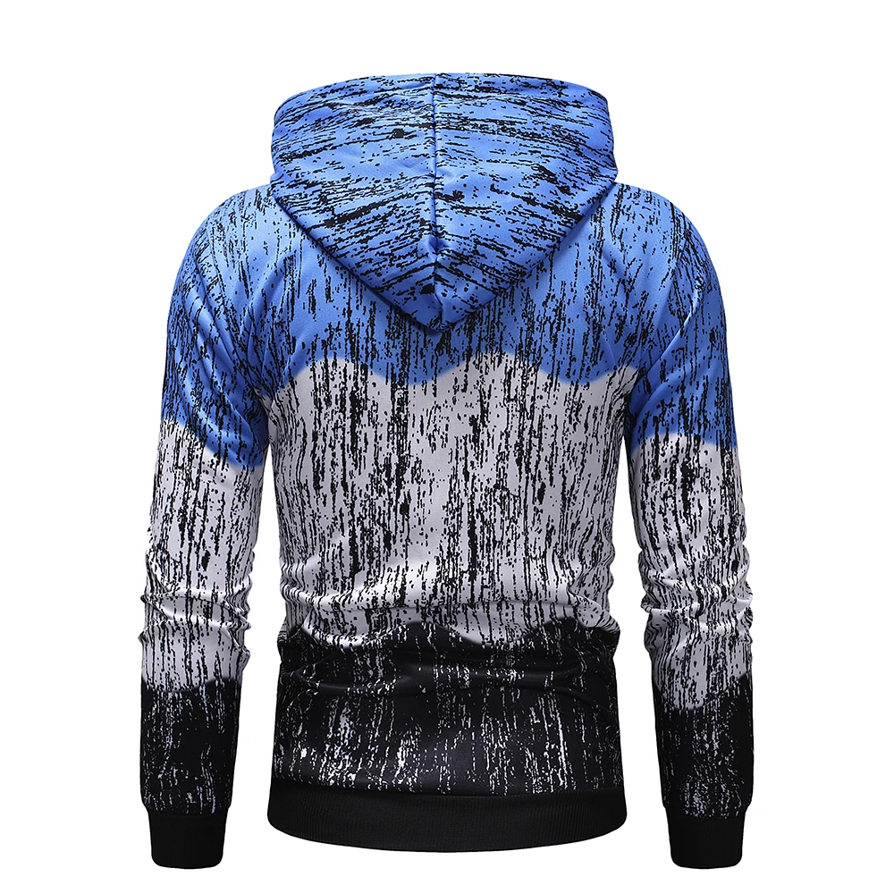 

Europe and The United States matching color set head slim fashion hoodie digital print hoodie for men