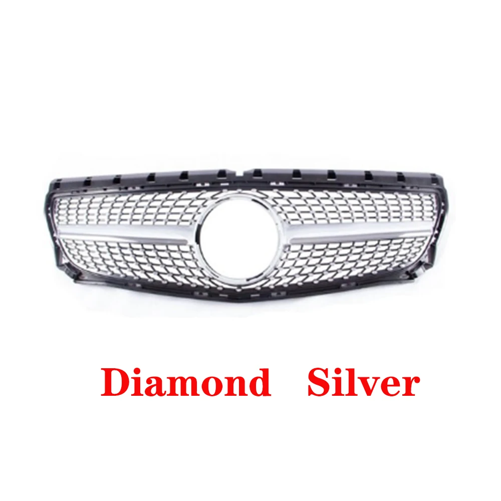 1X Diamond Grille Black Silver For B Class W246 Front Bumper GT Grill 2012-2014 B180 B200 B250 B220 Without Emblem |