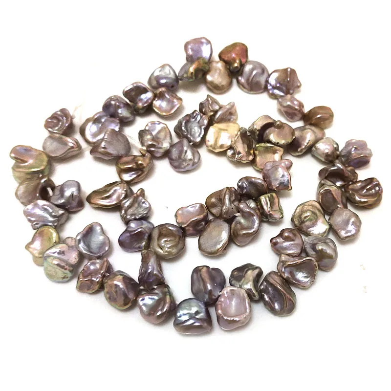 

16 inches 11-13mm Natural Lavender Side Drilled Keshi Pearl Loose Strand