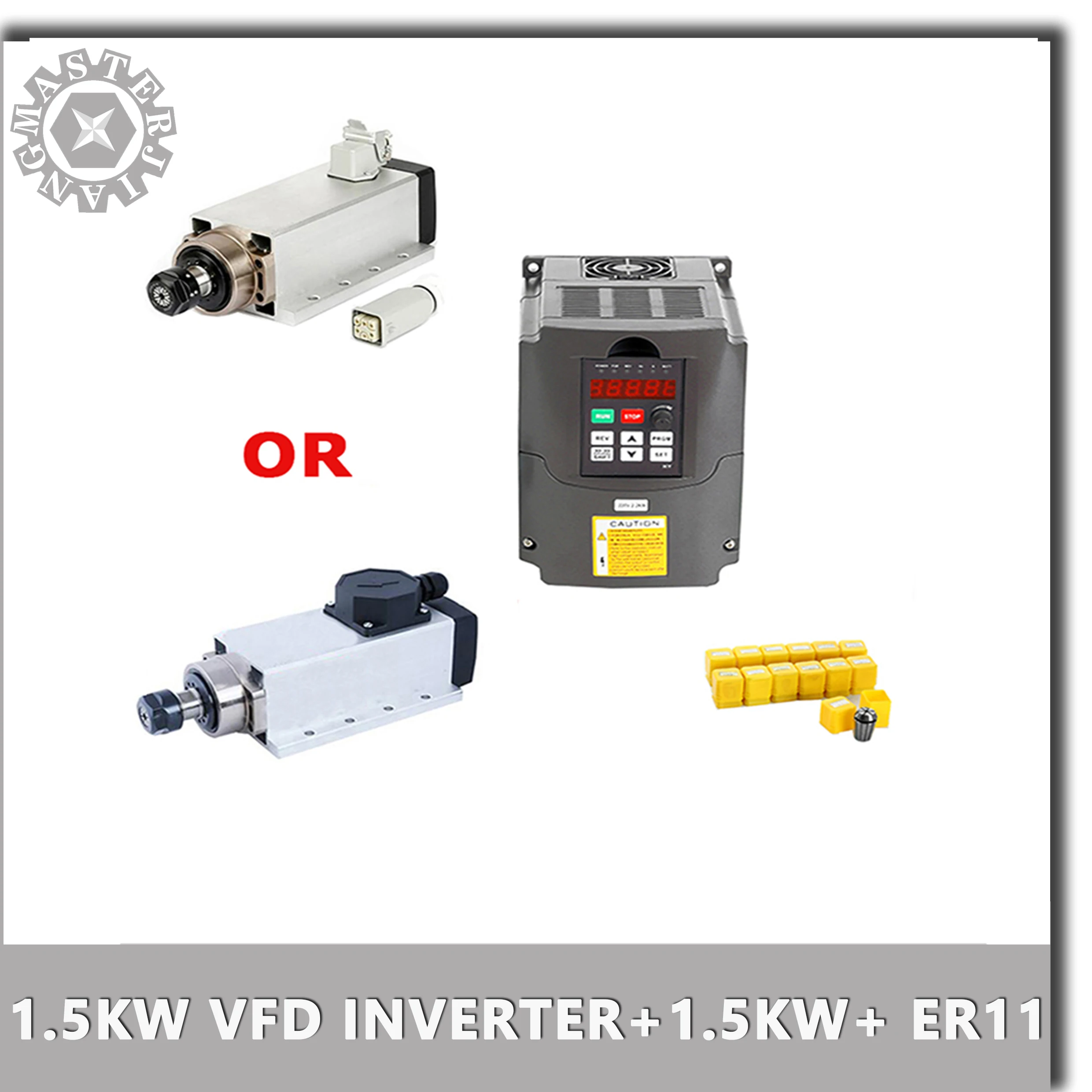 2 варианта 13 шт./компл. ER11 + 220V 1.5KW/1500W квадратное воздушное охлаждение шпинделя