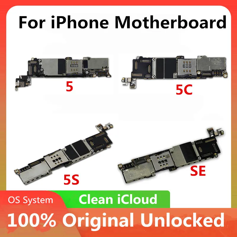 100% разблокированная материнская плата для iPhone 5 5C Телефон 6P 7P 8 XR XS X логическая с