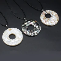 2021new natural freshwater shell alloy round hollow pendant necklace diameter 2 0mm exquisite jewelry gift mother of pearl shell