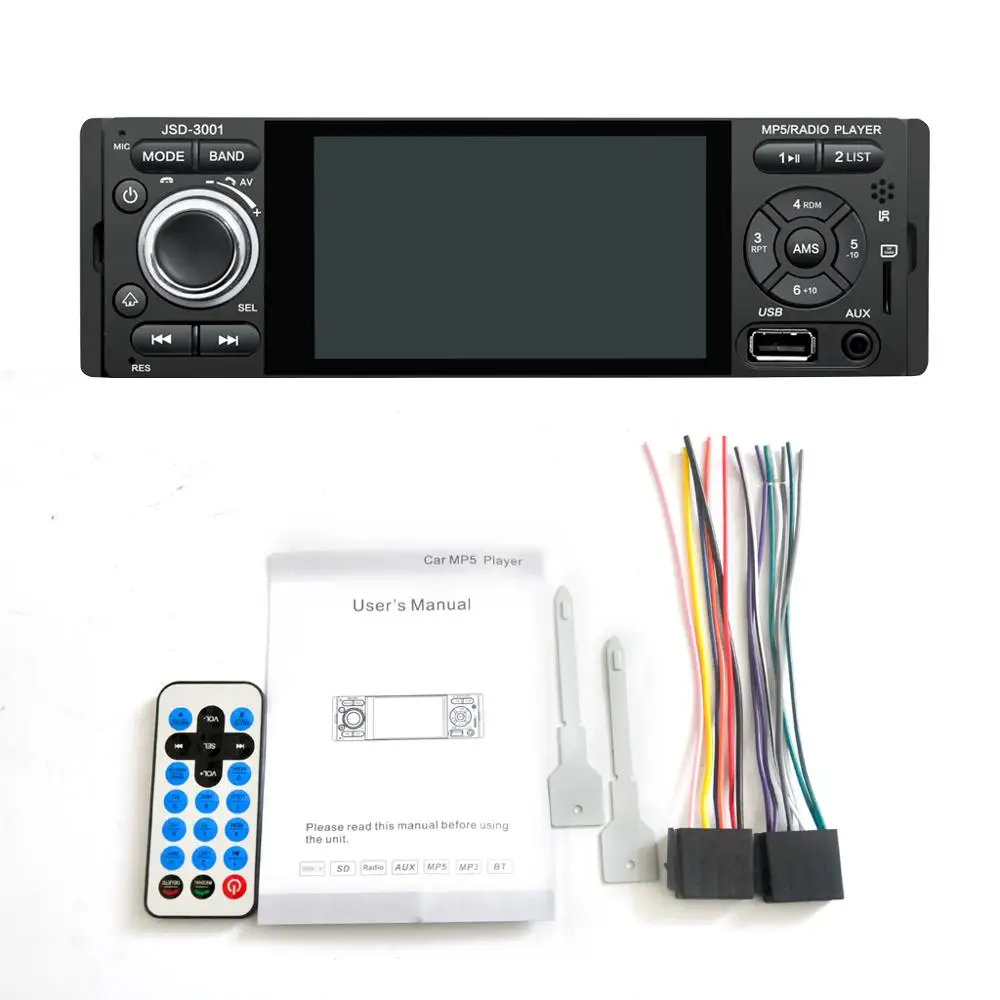 

Car Radio 1din jsd-3001 autoradio 4 inch Touch Screen Audio Mirror Link Stereo Bluetooth Rear View Camera usb aux Player