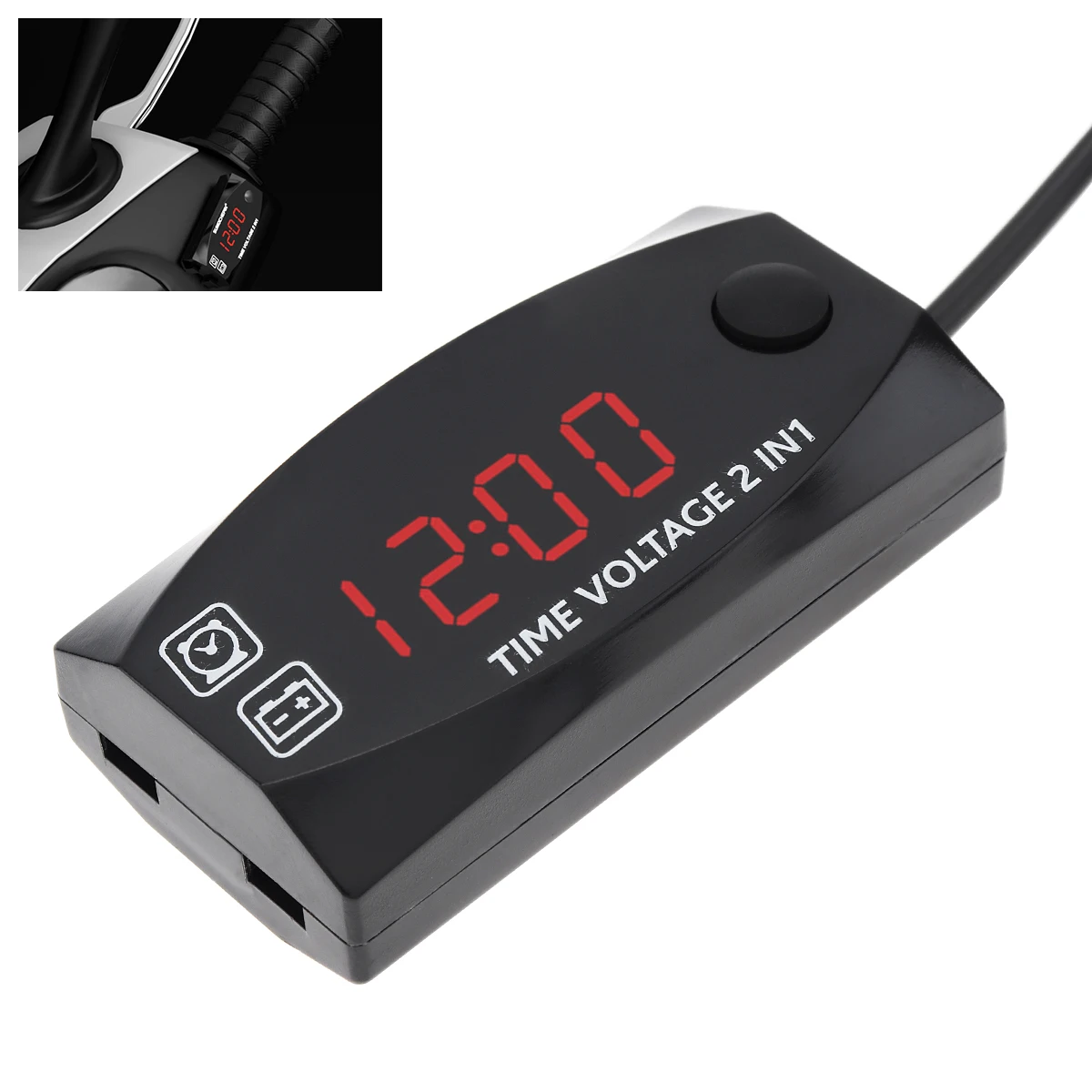 

2 In 1 Waterproof Digital Voltmeter Voltage Panel Meter LED High Accuracy Voltage Gauge Voltmeter Detector DC 12V Motorcycle Car