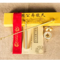 New 1Set Brass Probe FENG SHUI Compass Magnetic Divine Dragon Dowsing Rod Gold and Silver Search Tool (Box+Book+Compass)