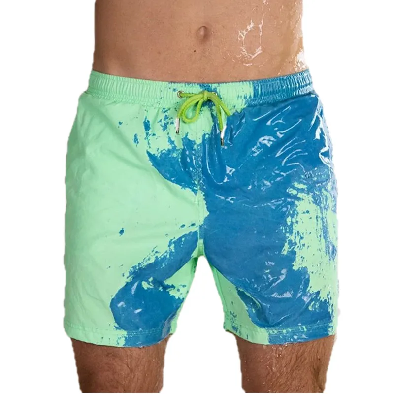 

2020 Summer Men Swimming Shorts Quick Dry Magical Change Color Beach Shorts Discoloration Shorts Surfing Board Shorts Casual