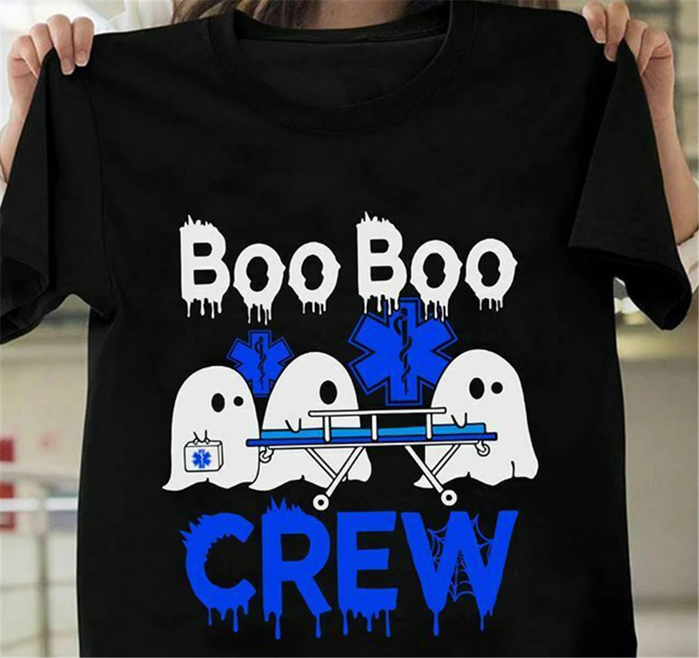 Boo Crew Ghosts Хэллоуин черная футболка высокое качество футболка|Мужские футболки| |