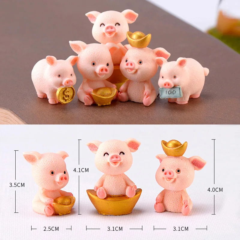 Кошка Собака Свинья Фигурка Комикса Модель Домашнего Декора Орнамент На Письменный Стол Бонсай Миниатюрный Феерический Сад Декорации Аксессуары Современные.
