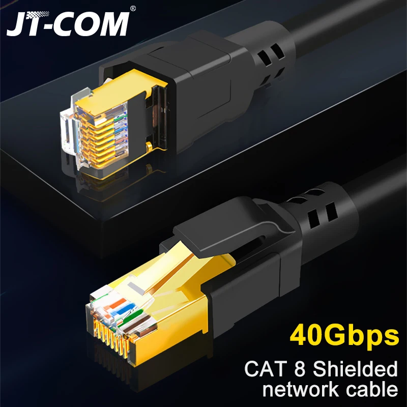 Cat8 Ethernet Кабель SSTP 40 Гбит/с Суперскоростной сетевой кабель RJ45 позолоченный