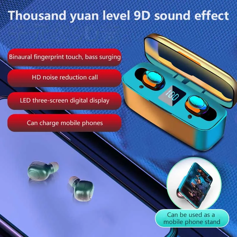 Новые беспроводные наушники F9 Bluetooth 5 0 TWS мини вкладыши Спортивная гарнитура для