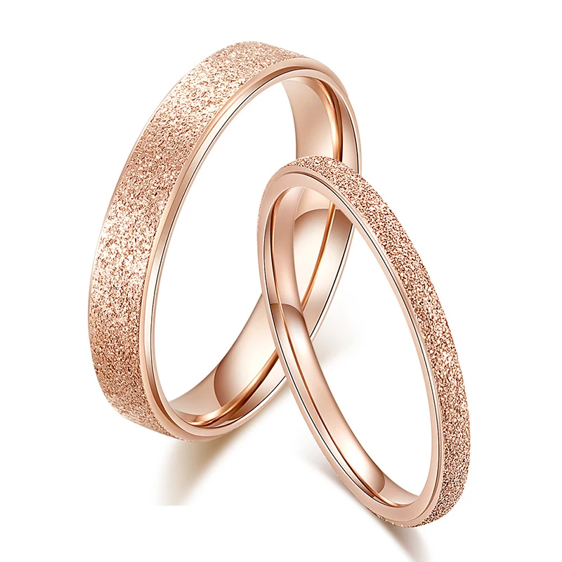 Фото High Quality Fashion Simple Scrub Stainless Steel Women 's Rings 2 /4 mm Width Rose Gold Color Finger Gift For Girl Jewelry Украшения High Quality Fashion Simple Scrub Stainless Steel Women 's Rings 2 /4 mm Width Rose Gold Color Finger Gift For Girl Jewelry Украшения