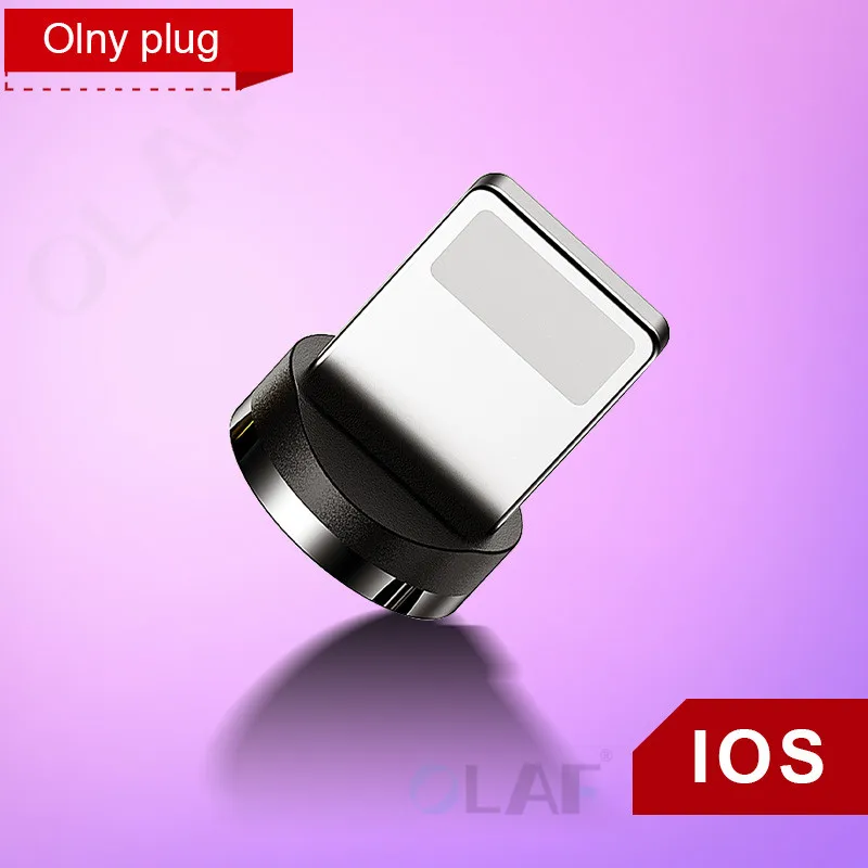 Магнитный usb-кабель Олаф для быстрой зарядки, кабель Micro USB type C, Магнитный зарядный кабель для мобильного телефона, usb шнур для iPhone X 7 samsung - Цвет: IOS Plug