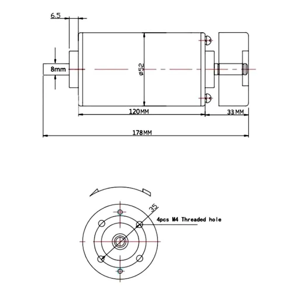 Электродвигатель шпинделя с воздушным охлаждением 500 Вт двигатель постоянного
