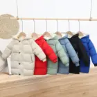 2021 зимняя детская одежда с подкладкой для мальчиков и девочек, Простые Красочные куртки с длинным рукавом и капюшоном, модная одежда для малышей