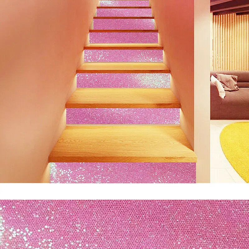 Самоклеющаяся Алмазная блестящая ткань PU искусственная кожа Виниловая лестница