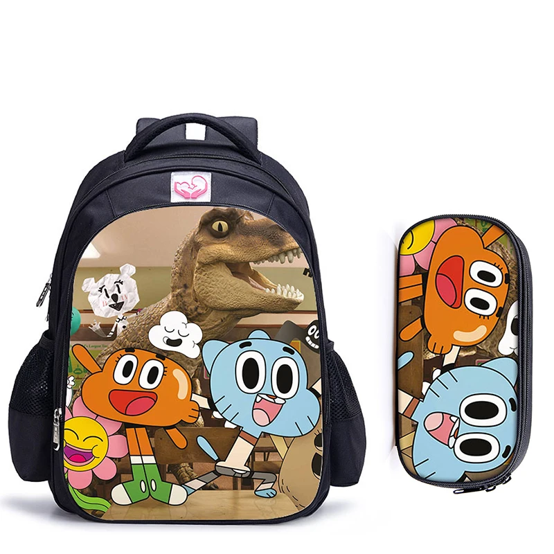 16 дюймов удивительный мир Gumball детские школьные сумки ортопедические школьный рюкзак для детей мальчиков девочек Mochila Infantil мультяшный чехол
