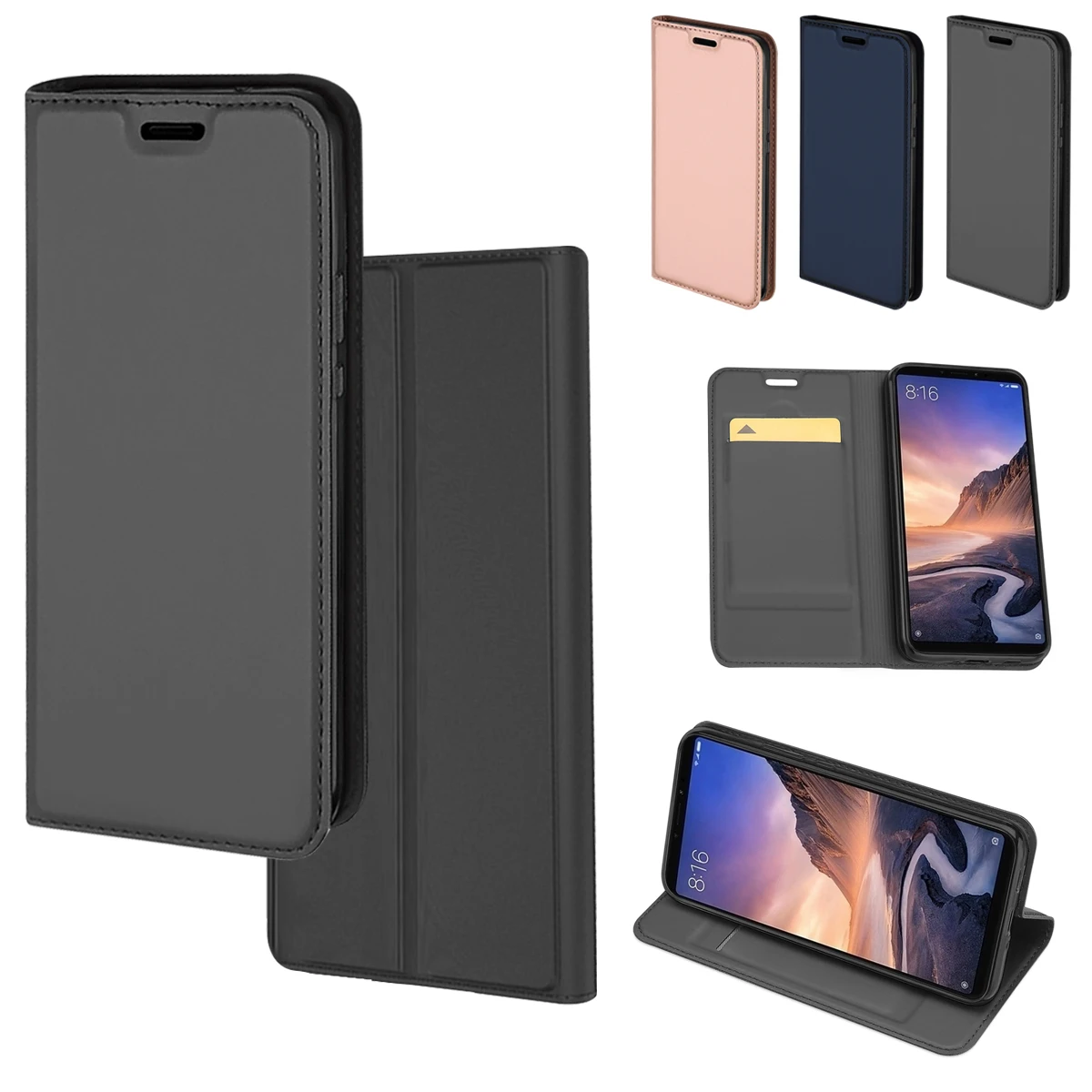 Для Xiaomi Redmi Note 8 Pro роскошный Флип кожаный чехол тонкий дизайн книги Магнитный с