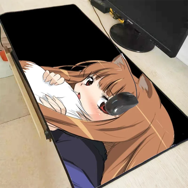 

Mairuige Spice and Wolf Anime Mousepad Super Large Lock Edge Mouse Pad Game Gamer Gaming Keyboard Mat Computer Tablet Mouse Pad