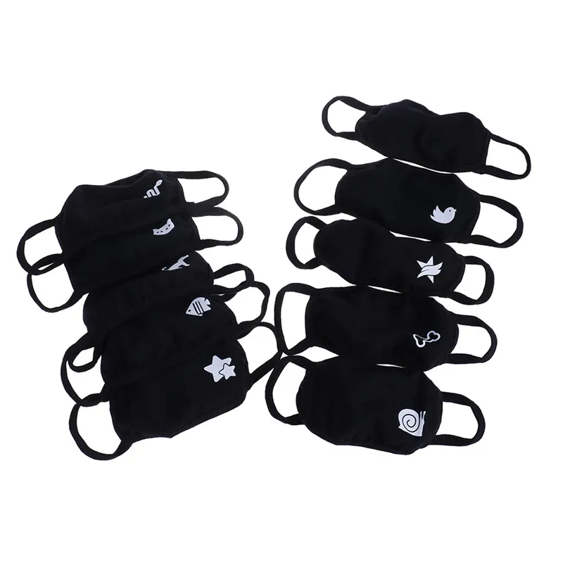 Черная хлопковая маска для лица мужчин и женщин унисекс Корейская