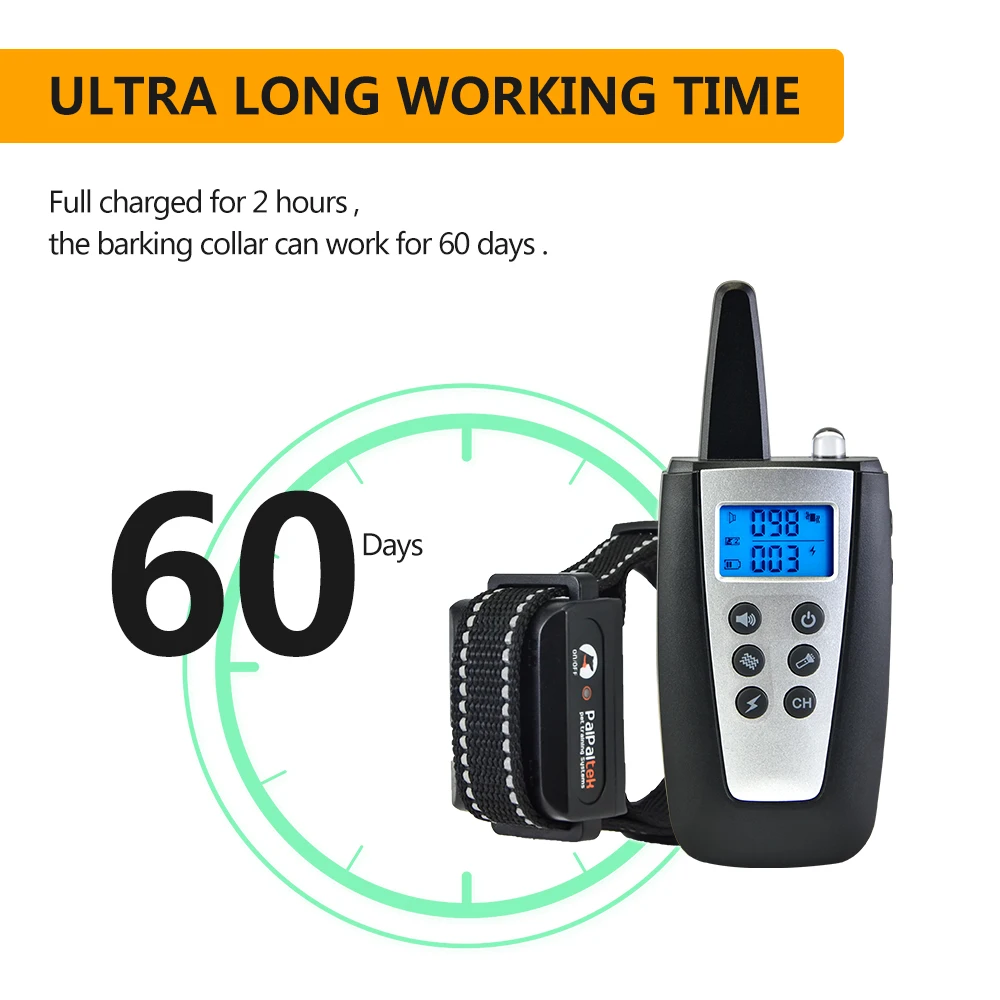 Ошейник Paipaitek для собак с дистанционным управлением диапазон ярдов 2 собаки