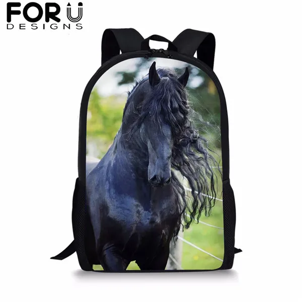 FORUDESIGNS/3 шт./компл. красивый фризская лошадь печати школьная сумка для мальчиков и подростков, рюкзак для девочек, детей, студентов рюкзак для путешествий - Цвет: CDGX1509C