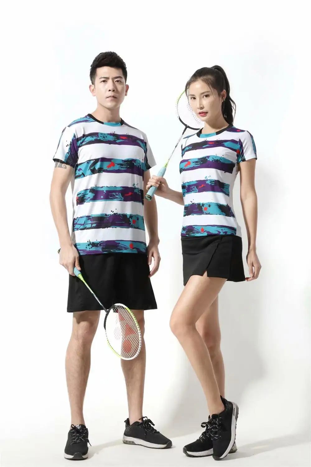

2021 New Sports Brand Quick Dry Breathable Badminton Shirt,Women Men Table Tennis volleyball Team Game Running Training T Shirts
