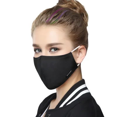 woman black Хлопок PM2.5 анти-Дымчатая маска против пыли рот маска Активированный уголь фильтр рот Муфельная Маска Тканевая маска для лица с фильтром 2 шт - Цвет: woman black