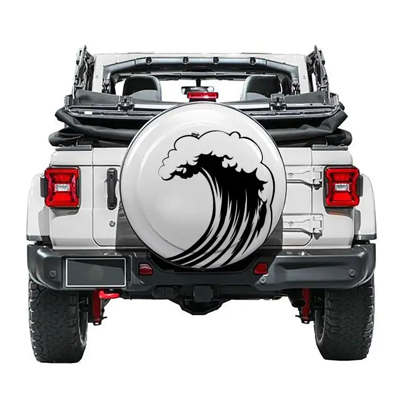 

Big Wave Tire Cover, White, Jeep Artwork Design, Digital Download Car Accessories, Custom Spare Tire Covers