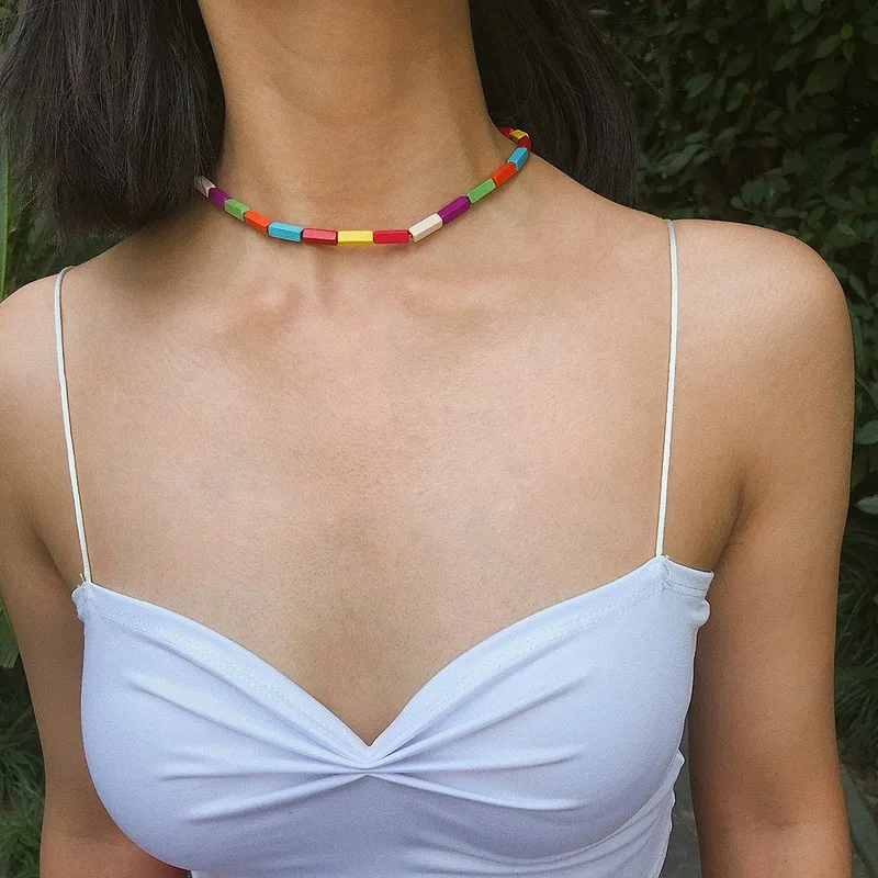 Новый дизайн карамельный цвет камни колье ожерелья для женщин boho красочные