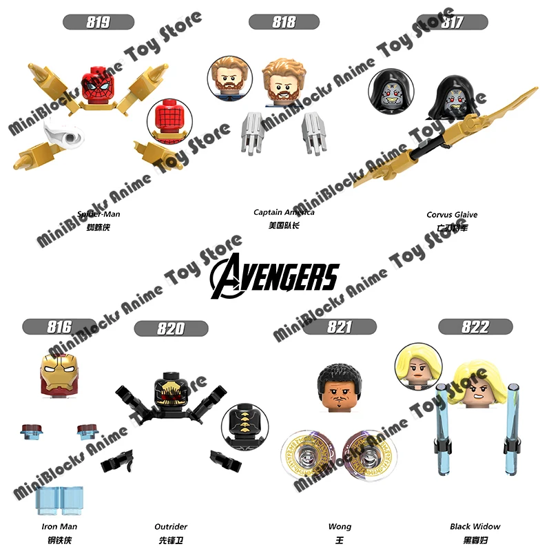 

Disney Movie Marvel Iron Man Loki Buliding Blocks Bricks Mini Action Figures Heads series Educational Kids Toys Birthday Gifts