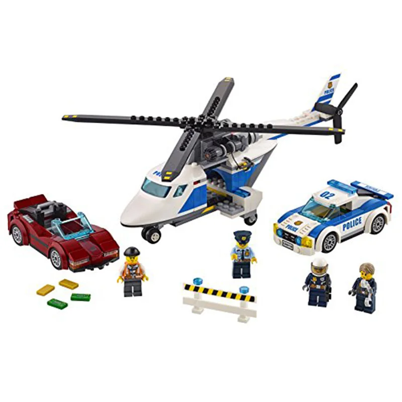 

10656 City Series High-speed Hunting 60138 Police Helicopter Police Car Catch Thief Building Block Toy Gifts
