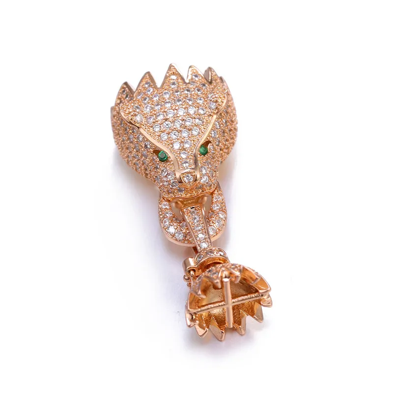 Rose Gold Juya Ali Moda кубический цирконий декоративный Дракон крепеж разъемы для DIY натуральный камень барокко Жемчуг Ювелирные изделия с кистями изготовления - Цвет: Rose Gold