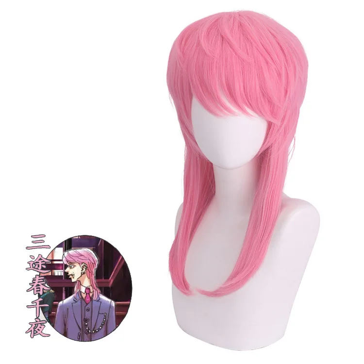 

Tokyo Revengers Sanzu Haruchiyo Akashi Cosplay Wig Pink Wig Heat Resistant Fiber Hair Free Wig Cap Women Man halloween