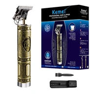 kemei professional hair trimmer t blade trimmer zero gapped baldhead hair clippers for men beard shaver rechargeable hair