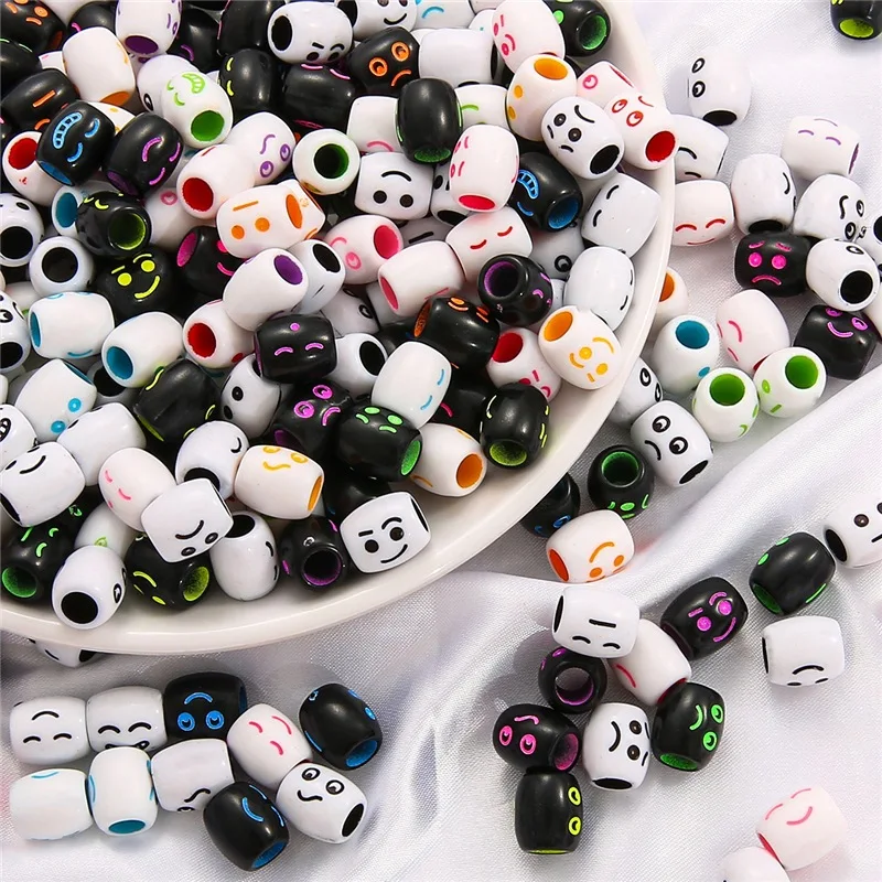 

Акриловые круглые бусины со смайликом, 30 шт./лот